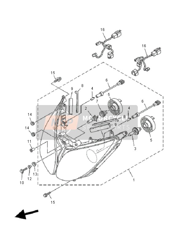 Yamaha XP500 T-MAX 2010 Headlight for a 2010 Yamaha XP500 T-MAX